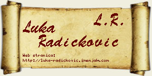 Luka Radičković vizit kartica